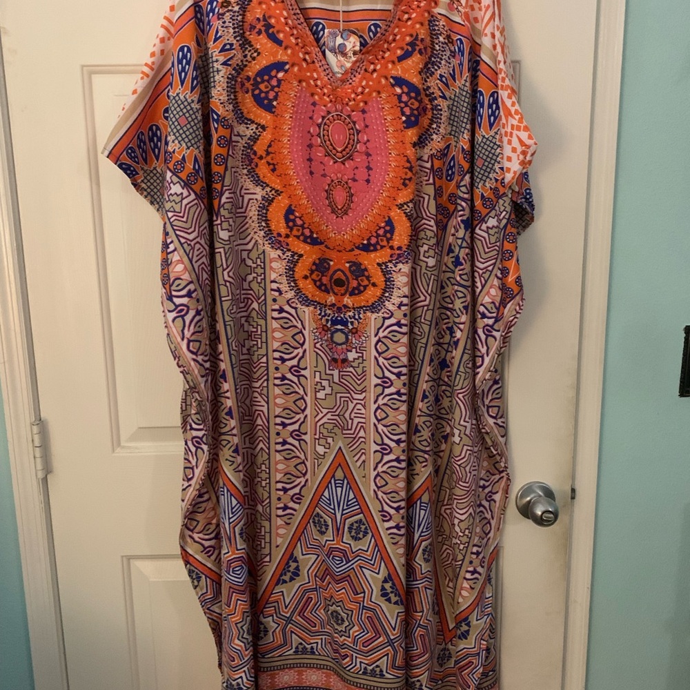 Vibrant Multicolor Kaftan Dress